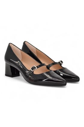 Decoltè in vernice colore nero. UNISA | JUNDE-NERO