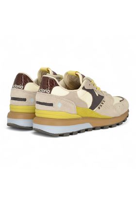Sneaker donna in camoscio e nylon colore beige. VICTORIA | 1156112-BEIGE